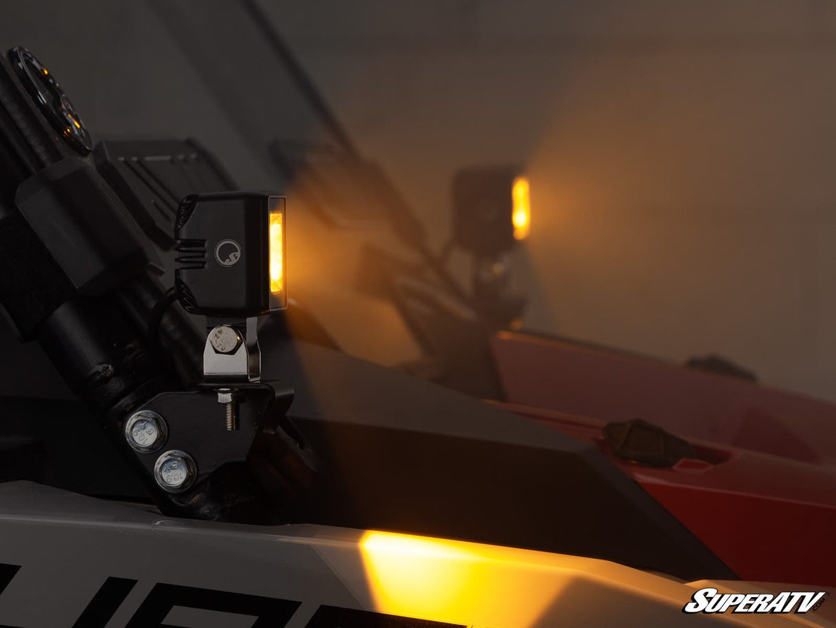 SuperATV 2" LED Cube Lights Dual-Mode Spotlight Amber DRL