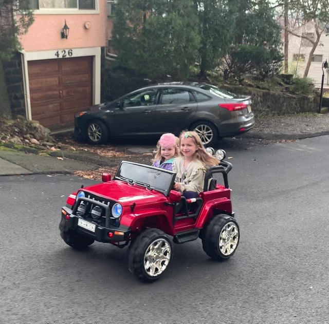 2 Seater 24 Volt 4x4 Electric Ride On Jeep Style Rubber Tires Fully Loaded Truck ATV UTV For Kids W/Magic Cars® Wireless Parental Control MagicCars