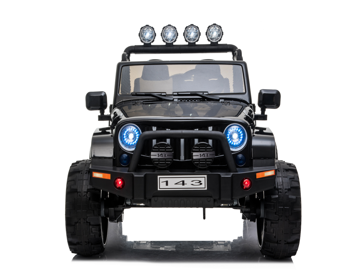2 Seater 24 Volt 4x4 Electric Ride On Jeep Style Rubber Tires Fully Loaded Truck ATV UTV For Kids W/Magic Cars® Wireless Parental Control MagicCars