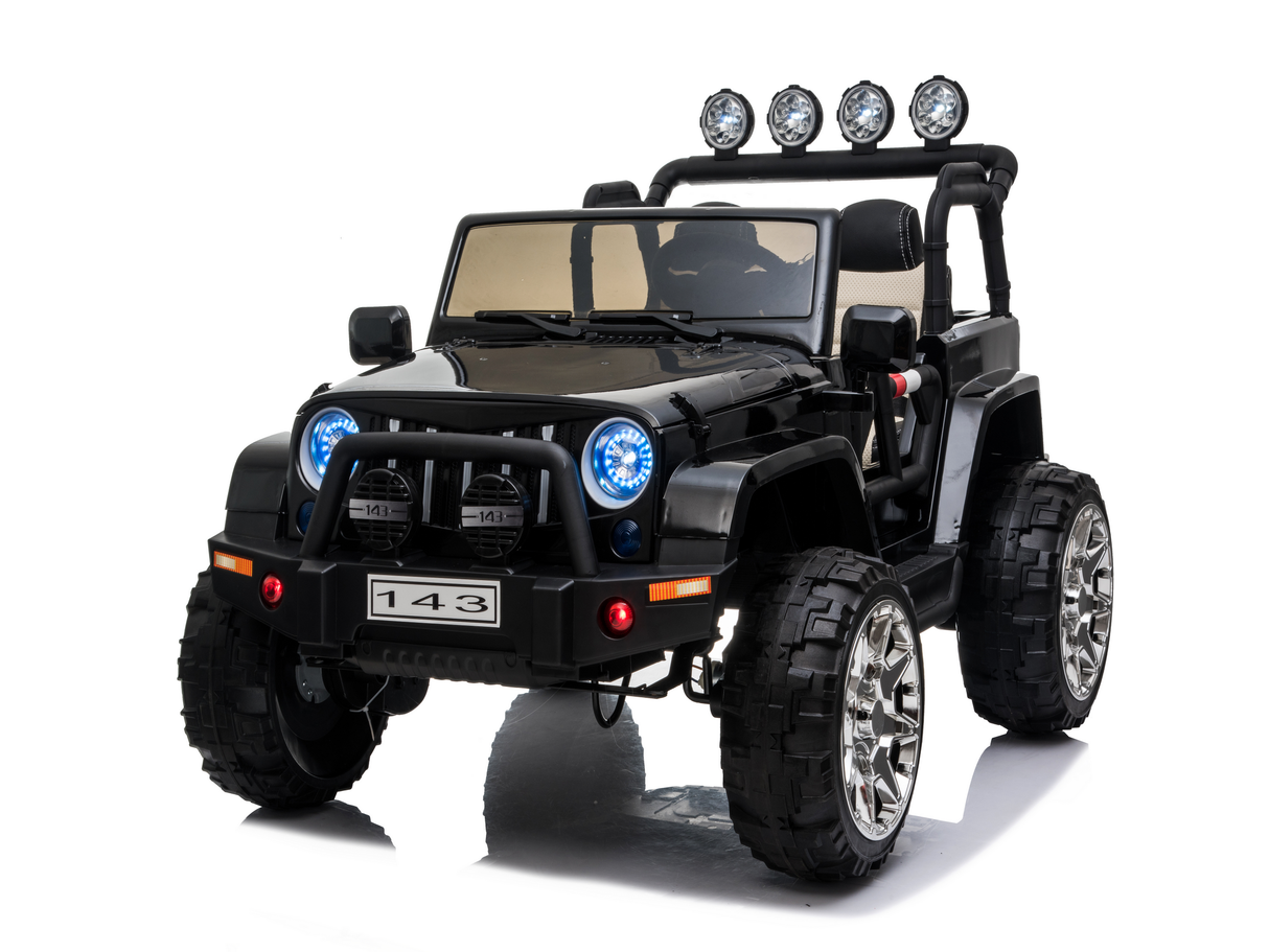 2 Seater 24 Volt 4x4 Electric Ride On Jeep Style Rubber Tires Fully Loaded Truck ATV UTV For Kids W/Magic Cars® Wireless Parental Control MagicCars