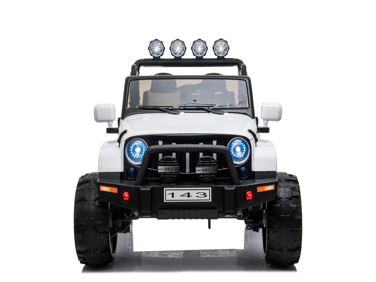 2 Seater 24 Volt 4x4 Electric Ride On Jeep Style Rubber Tires Fully Loaded Truck ATV UTV For Kids W/Magic Cars® Wireless Parental Control MagicCars