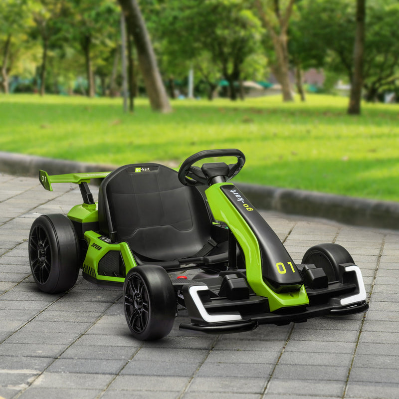 Adjustable Seat Electric Go Kart with Slow Start - 24V, 7.5 MPH