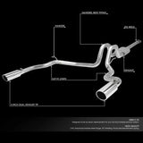 Catback Exhaust System For 2015-2020 Ford F150 2.7L 3.5L 5.0L 3-Inch W/ Black/Polished Muffler Tips Flashark