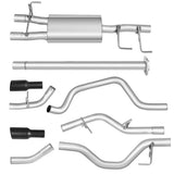 Catback Exhaust System For 2015-2020 Ford F150 2.7L 3.5L 5.0L 3-Inch W/ Black/Polished Muffler Tips