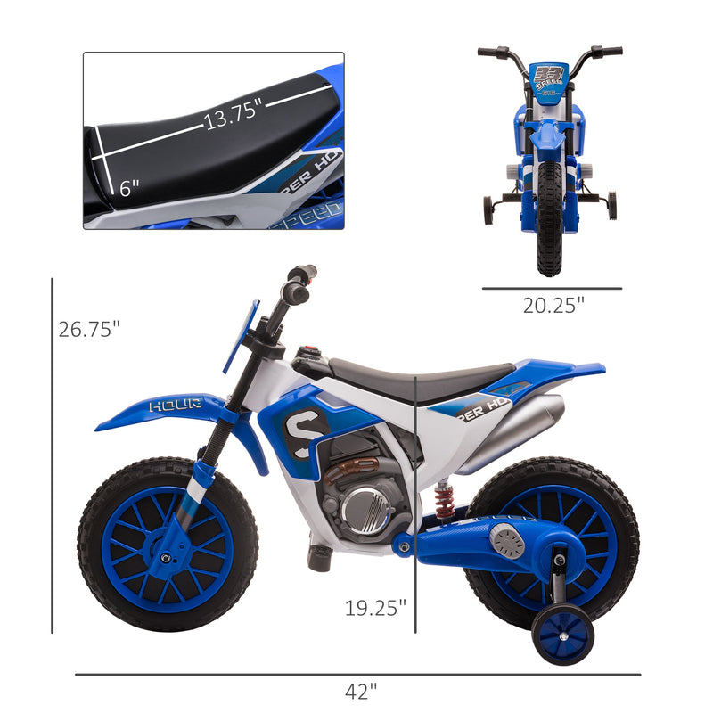 12V Rechargeable Dirt Bike Toy with Training Wheels - Perfect for Little Riders!