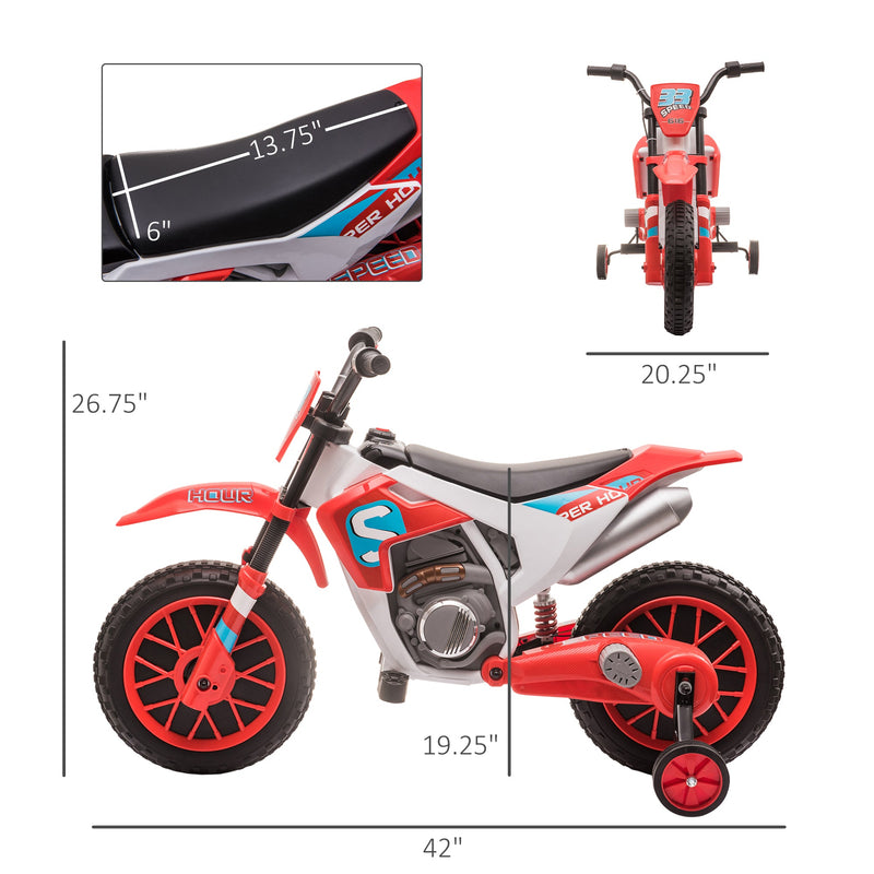 12V Rechargeable Dirt Bike Toy with Training Wheels - Perfect for Little Riders!