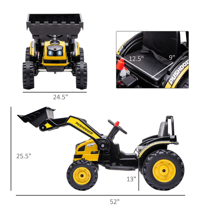 Excavator 6V Battery Tractor with Music and Headlight for Kids' Riding Fun