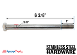 Stainless Steel Bolt 3/8 x 6 3/8", Hex Head - Available w/ Nut and Washer Hardware