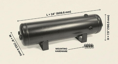 3 Gallon 7 Port Steel Air Tank HornBlasters