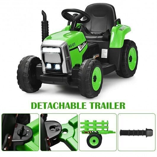 3-Gear-Shift Ground Loader Tractor for Kids 3+ Years - Green