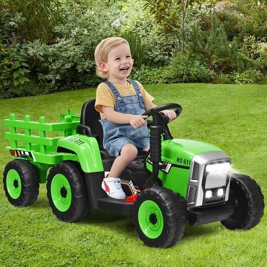 3-Gear-Shift Ride-On Tractor for Kids 3+ Years - Green