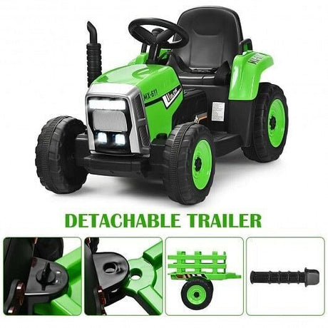 3-Gear-Shift Ride-On Tractor for Kids 3+ Years - Green