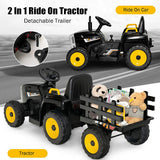 3-Gear-Shift Ride-On Tractor for Kids 3+ Years Old - Black