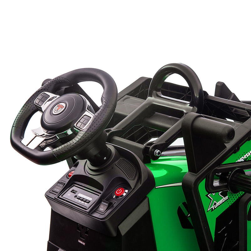 3-in-1 Electric Ride-On Tractor Bulldozer with Trailer and Remote Control for Kids (24V)