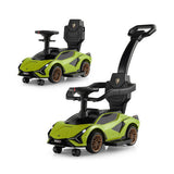 3-in-1 Licensed Lamborghini Ride-On Toy Stroller in Green