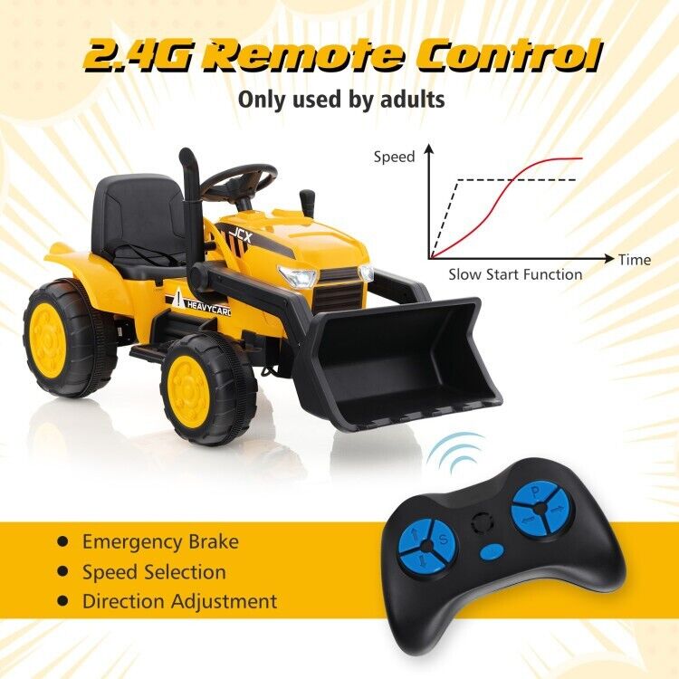 3-Speed 12V Electric Ride-On Excavator Truck with Music, Lights, and Remote Control