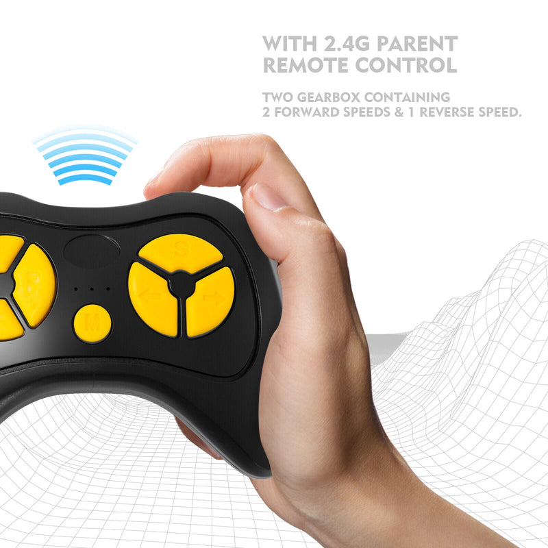 12V Black Kids Ride-On Truck with MP3, LED Lights, Remote Control, and Cover