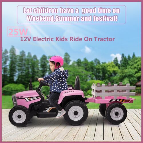 3-Speed Electric 12V Tractor Ride-On Car for Kids with Remote Control