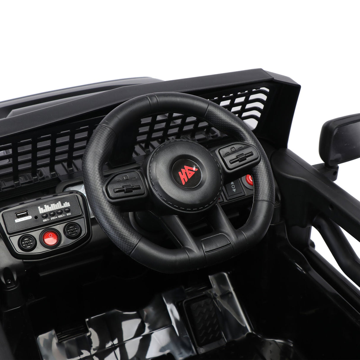 3-Speed Electric Car for Kids with Power Display, USB, MP3, and Bluetooth Connectivity