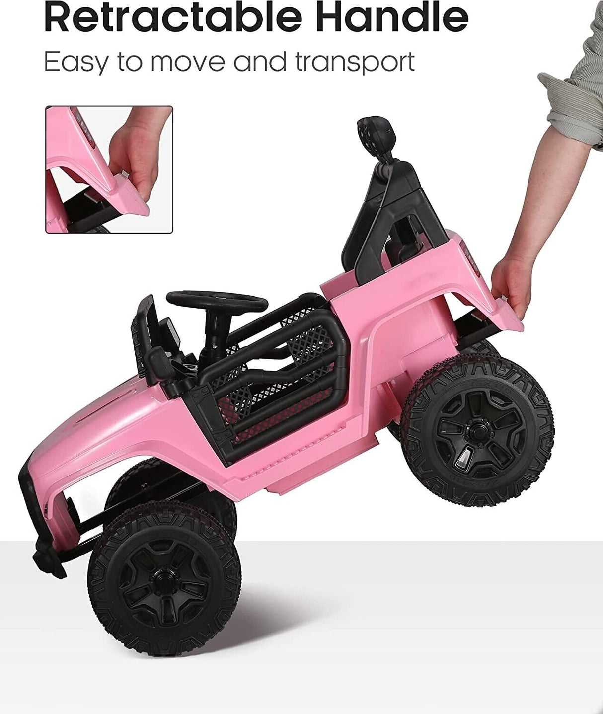 3-Speed Electric Kids Ride On Car with Remote Control, USB, LED, and MP3 Player