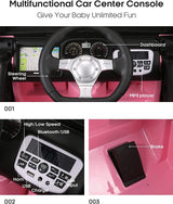 Premium 12V Electric Kids Ride-On Car with Remote Control and LED Lights - Pink