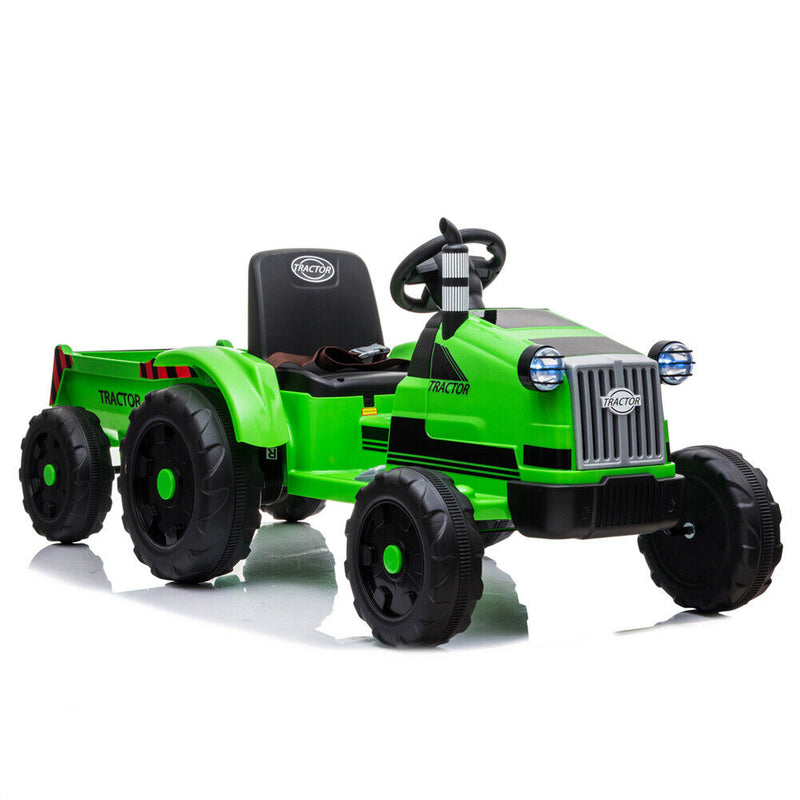 3-Speed Electric Ride On Tractor Car Toy with Trailer for Kids - Remote Controlled