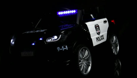 Electric Kids Ride On Police SUV with Remote Control and Music - Black