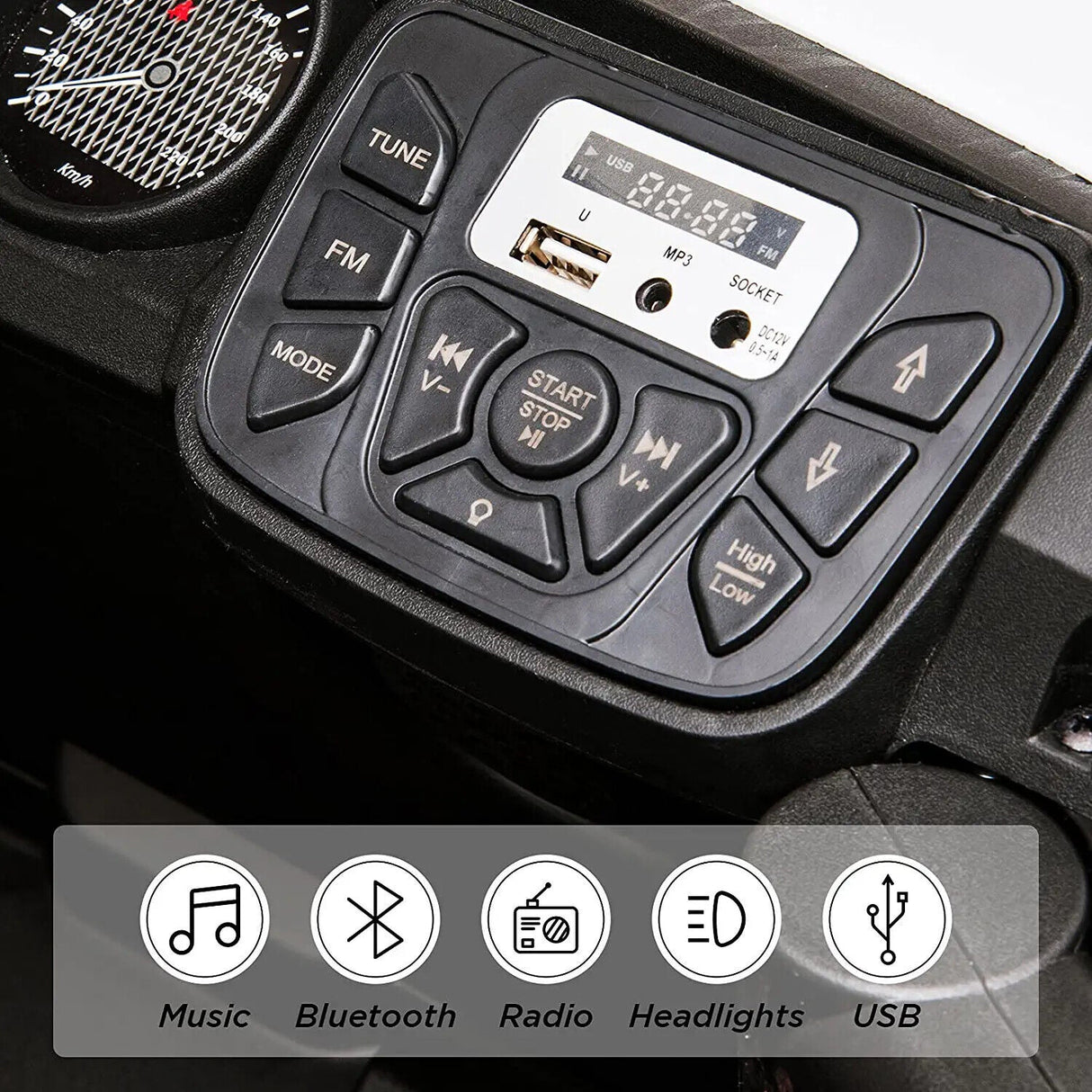 3-Speed Kids Ride On Car Truck with Remote Control and Music Player