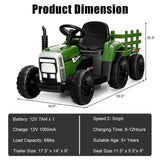 3-Speed Kids Ride-On Tractor with Ground Loader Attachment