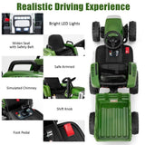 3-Speed Kids Ride-On Tractor with Ground Loader Attachment