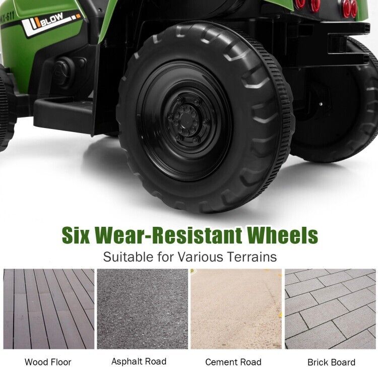 3-Speed Kids Ride-On Tractor with Ground Loader Attachment