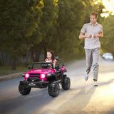 3-Speed Rechargeable Electric Car with Adjustable Seat Belt in Rose Red