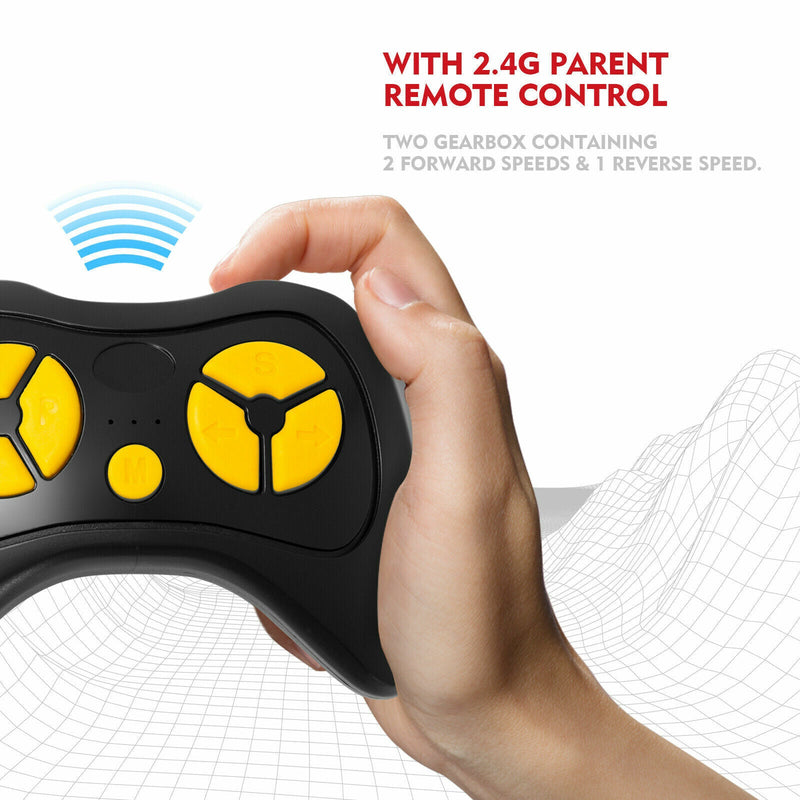 3-Speed Red Ride On Car Truck for Kids with RC, MP3, LED Lights, USB, and Cover - 12V