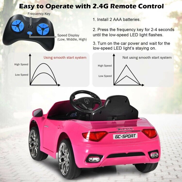 3-Speed Remote Control LED Ride On Car with Lights and Music for Kids - Perfect Toddler Toy Gift