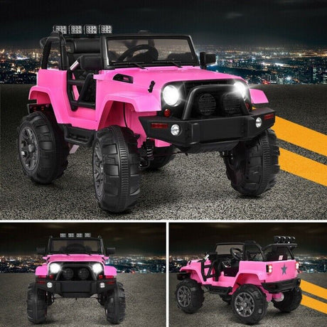 3-Speed Ride-On Truck with MP3 Player, Remote Control, and LED Lights for Safe and Fun Playtime