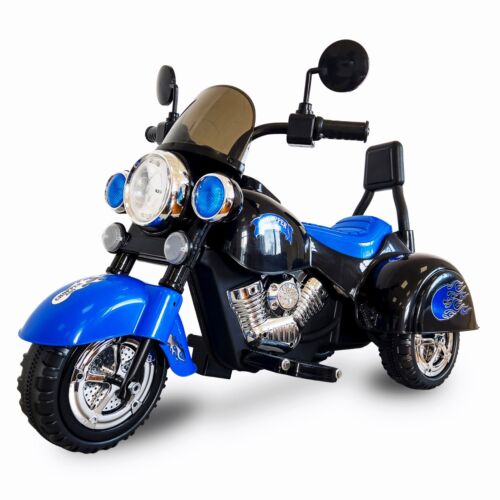 3-Wheel Chopper Ride-On Motorcycle Toy for Kids with LED Headlights