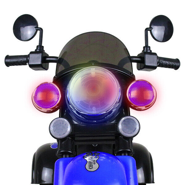 3-Wheel Chopper Ride-On Motorcycle Toy for Kids with LED Headlights