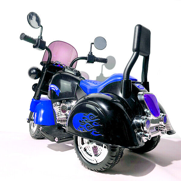 3-Wheel Chopper Ride-On Motorcycle Toy for Kids with LED Headlights
