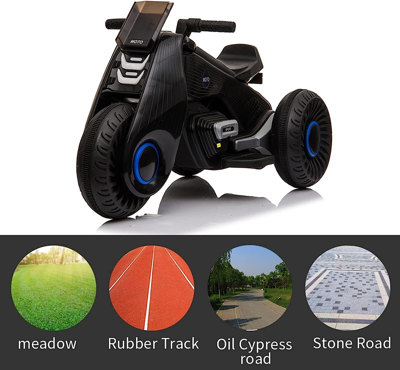 3-Wheel Double Drive Electric Bike for Kids - 6V Ride-On Motorcycle