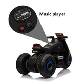 3-Wheel Double Drive Electric Kids Motorcycle in Black - 6V Ride-On Toy for Children