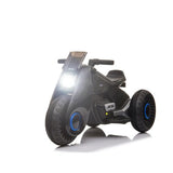 3-Wheel Double Drive Electric Kids Motorcycle in Black - 6V Ride-On Toy for Children