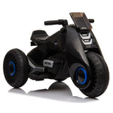 3-Wheel Double Drive Electric Kids Motorcycle in Black - 6V Ride-On Toy for Children