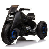 3-Wheel Double Drive Electric Motorcycle for Kids in Sleek Black