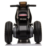 3-Wheel Double Drive Electric Motorcycle for Kids in Sleek Black