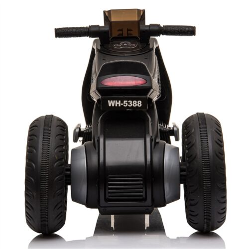 3-Wheel Double Drive Electric Motorcycle for Kids in Sleek Black