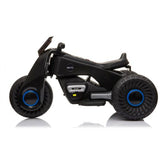 3-Wheel Double Drive Electric Motorcycle for Kids in Sleek Black