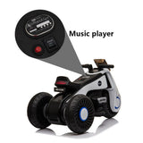 3-Wheel Double Drive Electric Motorcycle for Kids in White, Black, or Pink