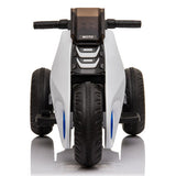 3-Wheel Double Drive Electric Motorcycle for Kids in White, Black, or Pink