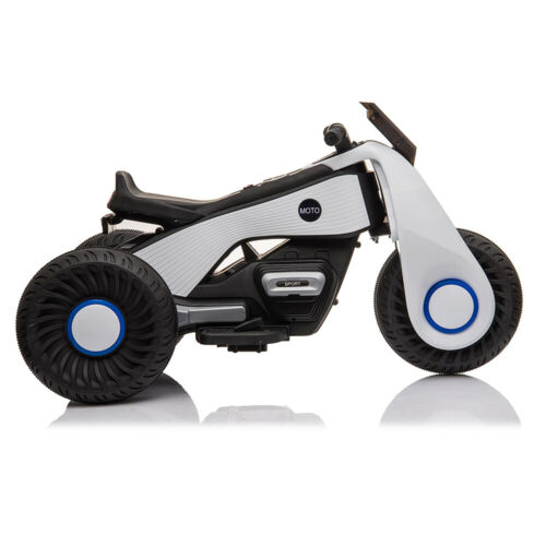 3-Wheel Double Drive Electric Motorcycle for Kids in White, Black, or Pink