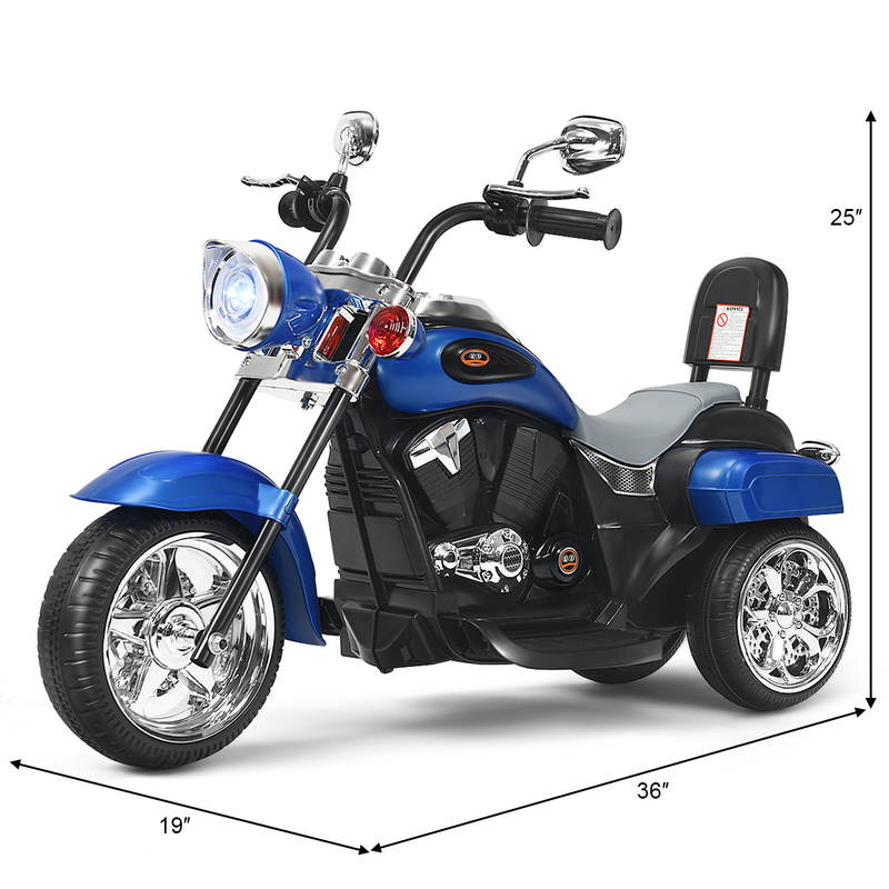 3-Wheel Electric Motorcycle Tricycle for Kids with Rechargeable Battery